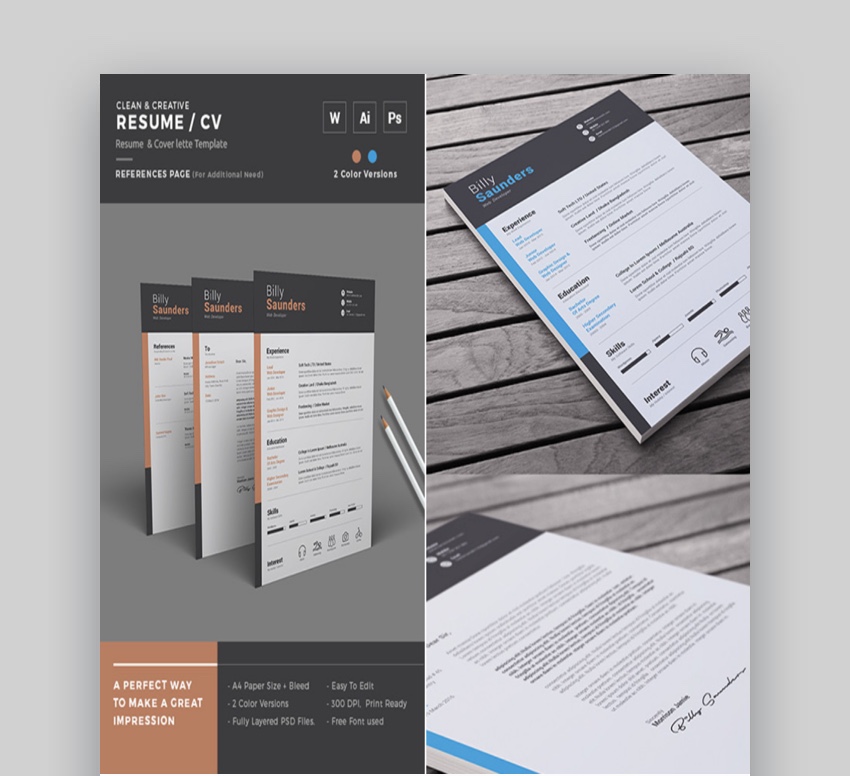 35 Professional MS Word Resume Templates With Simple Designs For 2019